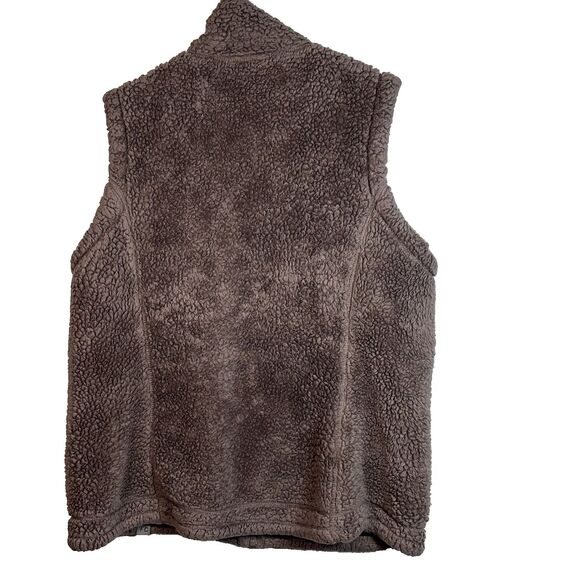 Free Country Sherpa Fleece Vest Brown Zip up Cozy outdoor Layer Women's size XL - Picture 5 of 16